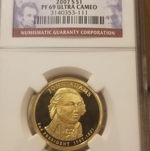 2007 s PF69 ULTRA CAMEO John Adams